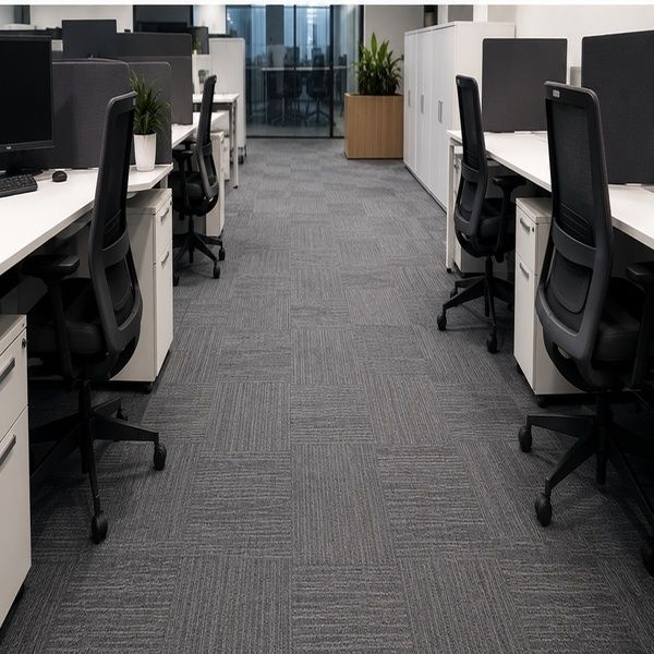 Commercial Office Carpet Restoration — after cleaning
